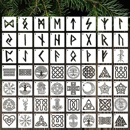 Viking Stencils for Painting 3inch Reusable Runes Stencil Celtic Template Stencils for Crafts Paint Stencils for Painting on Wood Wall Card Fabrics