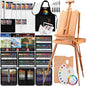 188Pcs All-in-One Art Painting Kit with French Easel, 96 Acrylic, Watercolor & Oil Paint Set, Complete Art Supplies Painting Set for Adults, Artists, Beginners