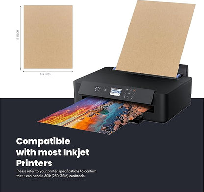 Kraft Cardstock Thick Paper 50 Sheets, 8.5" x 11" Heavyweight 92lb Cover Card Stock for Crafts and DIY Cards Making