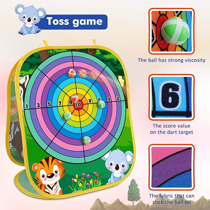 Animal Bean Bag Toss Game Toy Outdoor Toss Game, Family Party Party Supplies for Kids, Gift for Boys Birthday or Christmas for Toddlers Ages 3 4 5 6 Year Old