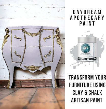 Daydream Apothecary Premium Chalk Style Paint for Furniture, Home Décor, Wood, DIY Interior Projects, Quick Dry, No Prep or Prime Needed, Matte Gray - 16oz