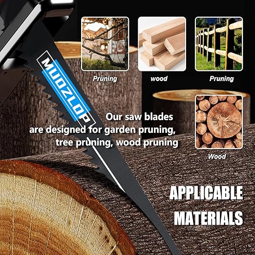 25 Park 12 inch Reciprocating Saw Blades Set,5 TPI High Carbon Saw Blades, Woodcutting Saw Blades with Organizer Case (25, 5TPI/300mm)
