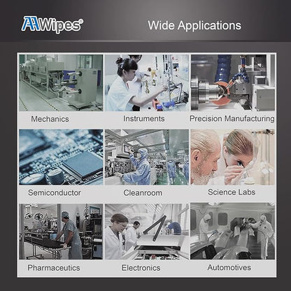 AAwipes Cleanroom Cellulose/Polyester Wipes Bulk, (6"x6", 1 Box 9,000 Pcs per 30 Bags, NW06806) Lint Free Nonwoven Polycellulose for Lab, Electronics, Pharmaceutics, Electronics