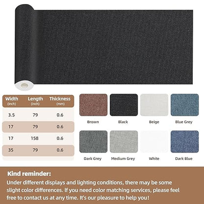 Fabric Repair Patch, Fabric Large Repair Tape, Self-Adhesive Patches for Furniture, Sofa, Car Interior, Shoes, Hand Bag, Clothing (Blue Grey, 3.5X79 Inch)