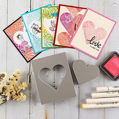 BAOFALI 2 Pcs Heart Cut Stamping Foam Grey Moldable Foam Stamps Plastic Dry Foam Stamp Pad Cut and Dry Foam Stamping Foam Block for Sculpture, Modeling, DIY Arts and Handicrafts Projects