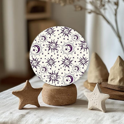 CHGCRAFT Sun Moon Stars Polymer Clay Texture Sheets Silicone Texture Stamp Clay Texture Mat Modeling Pattern Pad Texture Sheets for Jewelry and Clay Earrings Tools, 5.5x5.5 inch