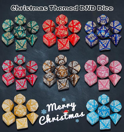 CiaraQ DND Dice Sets - 26 X 7 Polyhedral Dice (182pcs) with a Large Drawstring Bag for Dungeons and Dragons, Role Playing Table Game. Multiple Colors, Christmas/Halloween/Easter/Holiday Themed Dice