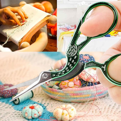 BIHRTC Scissors 3.6Inch Embroidery Knitting Scissor Small Crafting Shears with Leather Case Little Scissors Stainless Steel Scissor for Sewing Needlework Threading Craft Artwork DIY Tools