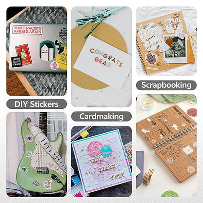12x12 Inch Colored Sticker Paper Sheets Heavyweight Printable Sticky Back Cardstock 250GSM for DIY Stickers, Printers 40 Sheets