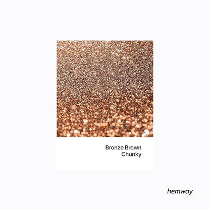 Hemway Polyurethane & Epoxy Resin Glitter 100g / 3.5oz Metallic Crystal Flake Additive for Flooring Jewelry Tumblers Glass Pigment - Chunky (1/40" 0.025" 0.6mm) - Bronze Brown