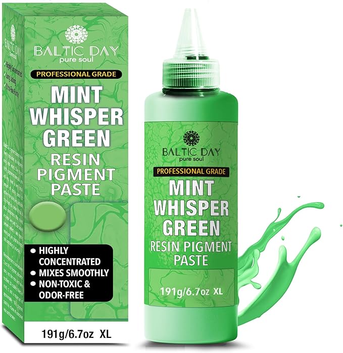 Mint Whisper Green Epoxy Resin Pigment Paste XL (191g / 6.7oz) – High Concentration Opaque Epoxy Dye & Coloring Paste for Resin Art, Jewelry Making, Tumblers, River Tables – Mica Powder Alternative