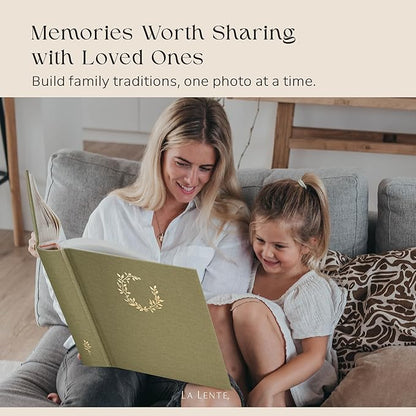 Premium Scrapbook Album – Photo Album with Writing Space – 100 Pages for Multiple Sizes 4x6, 5x7, 6x8, 8x10 – Holds 500 Photos – Wedding, Baby, Travel & Family Memories