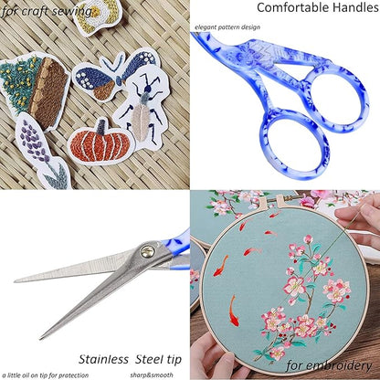 BIHRTC 4.5inch Crochet Scissors with Case Thread Embroidery Scissors Stainless Steel Sharp for Household Handicraft Needlework Threading DIY Art Handcraft Tool