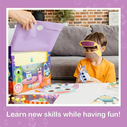 Craftikit® 20 Space Arts & Crafts for Kids - All-Inclusive Fun Toddler Craft Kit, Ages 3-10, Galaxy-Themed Activities