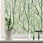 DKTIE Window Film Privacy with Installation Tools, Decorative Stained Glass Window Clings for Home, Static Cling Window Sticker for Front Door, Bathroom, Glass Door (Dark Green, 17.7'' x 118.1'')