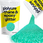 Hemway Polyurethane & Epoxy Resin Glitter 100g / 3.5oz Metallic Crystal Flake Additive for Flooring Jewelry Tumblers Glass Pigment - Microfine (1/256" 0.004" 0.1mm) - Turquoise Blue