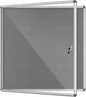 38"x38" Enclosed Bulletin Board, Lockable Weather-Resistant Aluminum Cork Noticeboard for School & Office, Silver Frame w/Grey Flet