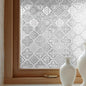 Window Privacy Film Decorative for Front Door, Bathroom Static Cling Stained Glass Sticker Opaque Heat Control UV Blocking Non-Adhesive for Home Windows 11.8x78.7inch
