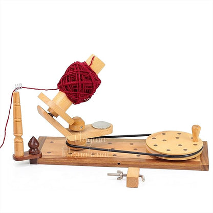 Wooden Handcrafted Heavy Duty Wooden Yarn Ball Winder - Premium Crafted Knitting Crocheting Accessories & Combo Set - Table Top Yarn Swift (Rosewood + Steem Beech Wood)