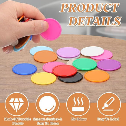 uxcell Plastic Poker Chips, Learning Counters Counting Counters Disks Markers Opaque Game Tokens for Game Play Math Counting