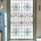 3D Stained Glass Window Privacy Film, Heat Control UV Blocking Static Cling Decorative Window Film for Bathroom,Front Door,Home Non Adhesive,35.4 x 78.7 inches Verdant Whispers