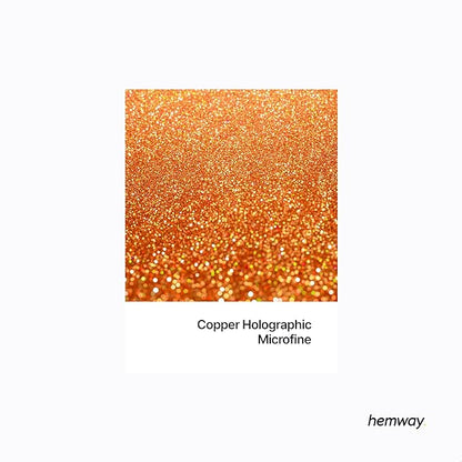 Hemway Polyurethane & Epoxy Resin Glitter 100g / 3.5oz Metallic Crystal Flake Additive for Flooring Jewelry Tumblers Glass Pigment - Microfine (1/256" 0.004" 0.1mm) - Copper Holographic