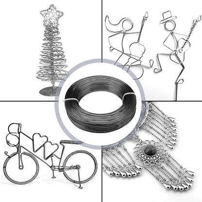 3mm Aluminum Craft Wire, 50 Feet 9 Gauge Bendable Anodized Metal Wire for Sculpting, Jewelry Making, Armature Making, Wire Weaving and Wrapping
