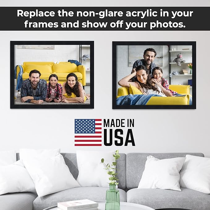 Non-Glare Acrylic Replacement for 15x19 Picture Frame, Replacement Plexiglass for 15x19 Photo Frame, UV-Resistant Non-Glare Acrylic Cover Sheet