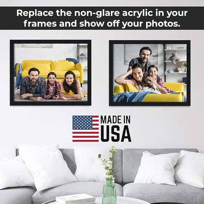 Non-Glare Acrylic Replacement for 6x6 Picture Frame, Replacement Plexiglass for 6x6 Photo Frame, UV-Resistant Non-Glare Acrylic Cover Sheet