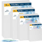 PHOENIX Watercolor Canvas Boards for Painting - 12 Multi Sizes Pack, 5x7,8x10,9x12,11x14 Inch, 100% Cotton Water Color Panels, 8 Oz. / 260g White Blank Medium Texture Flat Canvases