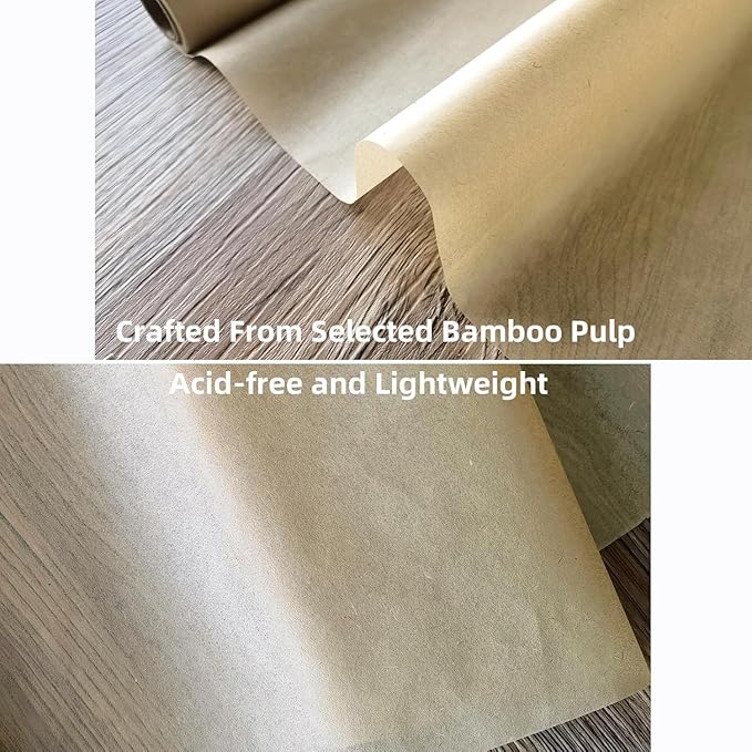 MLNSUNNY 9.4" x 787" Antiqued Tea Bag Paper Roll - Wet Strength Tissue for DIY Art, Tracing, Collage, Book Binding Repair | Handmade Lanterns & Cyanotype