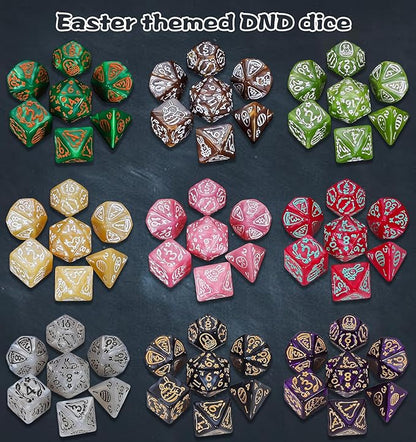 CiaraQ DND Dice Sets - 26 X 7 Polyhedral Dice (182pcs) with a Large Drawstring Bag for Dungeons and Dragons, Role Playing Table Game. Multiple Colors, Christmas/Halloween/Easter/Holiday Themed Dice