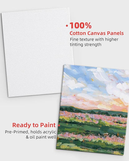 Simetufy 5x7inch 30 Pack Small Canvas Panels for Painting Mini Canvas Boards Primed Acid Free for Watercolor,Acrylic Paint