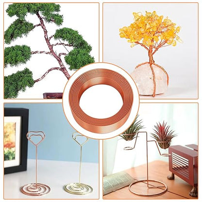 Aluminum Craft Wire for Jewelry Making, 12 Gauge Armature Bendable Craft Bending Wire for Sculpting, Gardening DIY Craft Project Ornaments(Copper, 2 mm)
