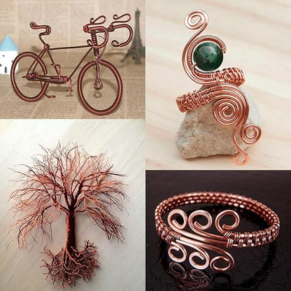 Aluminum Craft Wire, 95 Feet 2.0mm/ 14 Gauge Copper Bendable Soft Metal Aluminum Wire Roll Bulk for DIY Crafts Sculpting Jewelry Making