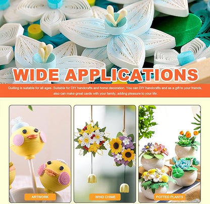 Tanstic 64Pcs Paper Quilling Kits, 45 Colors 900 Strips Paper Quilling Tools and Supplies for Beginners Perfect DIY Handcraft Quilling Set