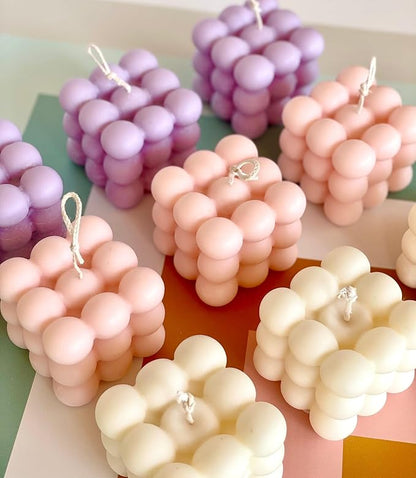 3D Bubble Candle Molds,6 Cavity Cube Candle Molds Soap Mold Candle Wax Mold,for Baking Chocolate Dessert Mousse Cake Ice Cream and Making Soap Wax