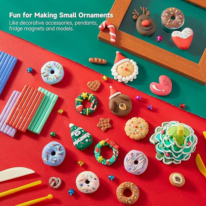 Shuttle Art Polymer Clay Kit, 57 Colors, Soft Oven Clay Kit, 19 Carving Tools and 10 Kinds of Accessories, Non-Stick, Non-Toxic, Ideal Gift for Kids