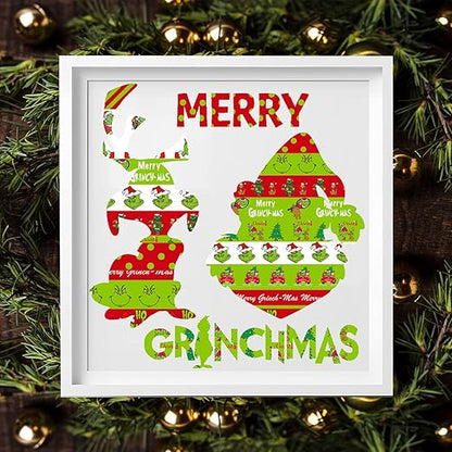 12 Rolls Christmas Washi Tape - Festive Cartoon Characters, Green & Red Xmas Decorative Masking Tape for Scrapbooking, Journals, Calendars, DIY Crafts & Gift Wrapping (16.4ft x 0.6")"