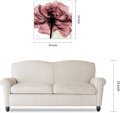 Empire Art Direct Frameless Free Floating Tempered Glass Panel Graphic Wall Art Ready to Hang, 24" x 24", Chianti Rose II