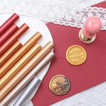 Bronze Wax Seal Sticks, 30pcs Sealing Wax Sticks, HOSEALING Glue Gun Wax Seal Sticks for Wax Seal Stamp, Premium Sealing Wax for Wedding Invitations, Letter, Envelope (Mini Size)