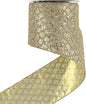 HUIHUANG Champagne Gold Christmas Ribbon 4 inch Glitter Wired Ribbon Diamond Mesh Wire Ribbon for X-mas Tree Decorations, Wreaths, Garland, Large Bows Making, Wedding Decor -10 Yards