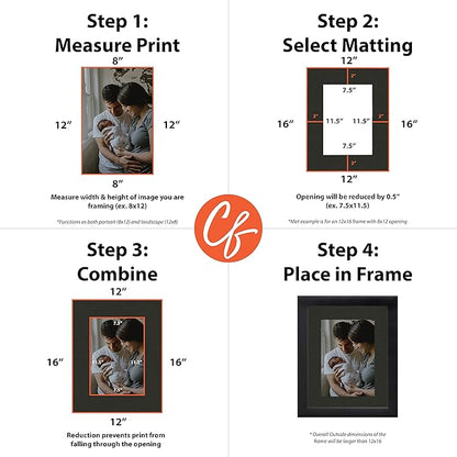 Craig Frames B404 Pre-cut Mat Board for A2 Print, 19x25, Textured Black