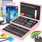 iBayam Christmas| Birthday Gifts for Kids Teen Girls Trendy Stuff 6-16 Year Old, 150-Pack Art Set Kits with 2 Sketch Pads, Coloring Book, Stocking Stuffers for Teens Girls, Cute Cool Fun Crafts Gifts