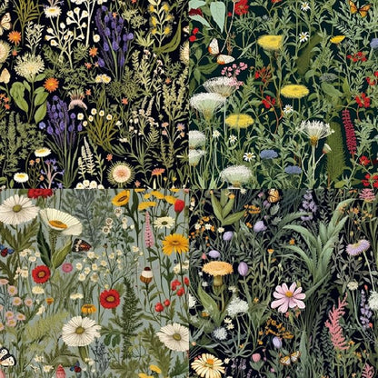 6x6 Inch Scrapbook Paper Pad-24 Single-Sided Sheets with 12 Unique Wildflower Designs-Perfect for Crafting, Card Making and DIY Projects