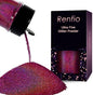 Renfio Holographic Ultra Fine Glitter Powder Metallic Resin Glitter 2.11 Oz (60g) PET Flakes Crafts Sequins 1/128" 0.008" 0.2mm Epoxy Chips Flakes for Tumblers Slime - Laser Deep Pinkish
