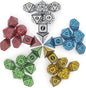 Coyeekn DND Dice Polyhedral Dice, 5 Sets of Dragons and Dungeons,RPG MTG Table Game Vintage Dice Carving Dice (35Pieces)