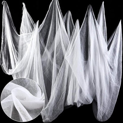 Boao Halloween Cheese Cloth 85 x 197 Inch White Cheesecloth Roll for Crafts Large Cotton Muslin Gauze Fabric for Halloween Outdoor & Indoor Spooky Decoration