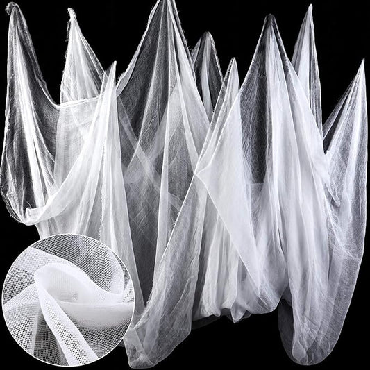 Boao Halloween Cheese Cloth 85 x 197 Inch White Cheesecloth Roll for Crafts Large Cotton Muslin Gauze Fabric for Halloween Outdoor & Indoor Spooky Decoration