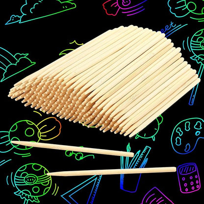 180 pcs Heavy Duty Scratch Art Tools,5.5 in Craft Sticks,Wooden Stylus for Scratch Art,Wooden Sticks for Crafts Bamboo Stylus, DIY Creative Draw Sticks for Teens and Teacher